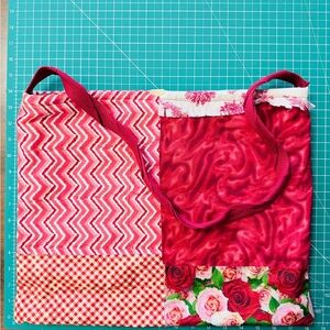 NEW Homemade Vibrant Floral Patchwork Tote Bag with thick fleece lining 🌹